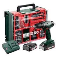 Шуруповерт Metabo BS 18 Set, 18V. 2х2Ah, 24·48Нм, 0-450·0-1600об/хв, 1.3кг (602207710)