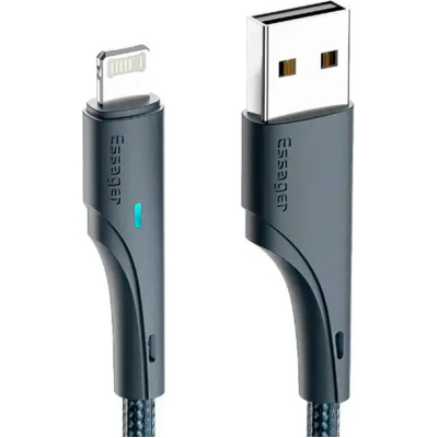 Дата кабель USB 2.0 AM to Lightning 1.0m 2.4A black Essager (EXCL-LS01)