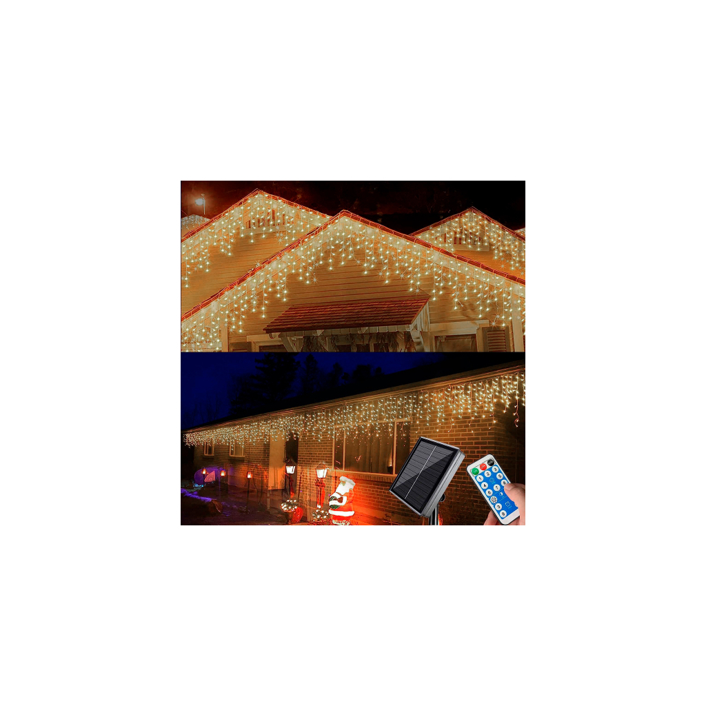Гірлянда Voltronic Бахром White Hot 180 LED 5х0,7м, USB, вулична, з сонячною панелью та пультом (YXW-007-180/5/0,7WH-USB) Гірлянда Voltronic Бахром White Hot 180 LED 5х0,7м, USB, вулична, з сонячною панелью та пультом (YXW-007-180/5/0,7WH-USB)