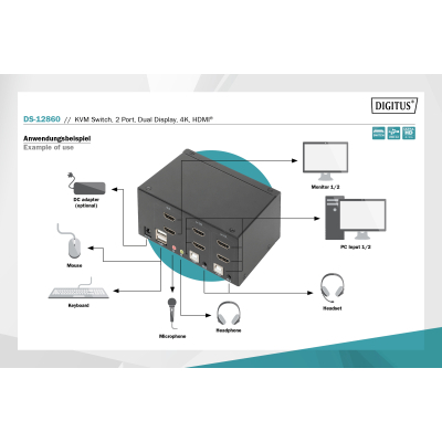 Комутатор KVM Digitus DS-12860