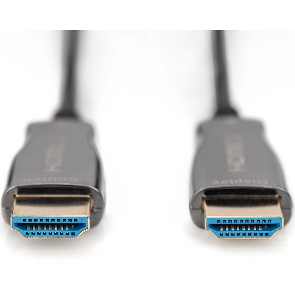 Кабель мультимедійний HDMI M to HDMI M 15m 4K AOC hybrid-fiber black Digitus (AK-330125-150-S)