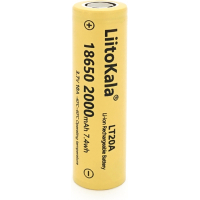 Акумулятор 18650 2000mah (1900-2000mah), 3.7V(2.75-4.2V), Yellow Liitokala (Lii-LT20A)