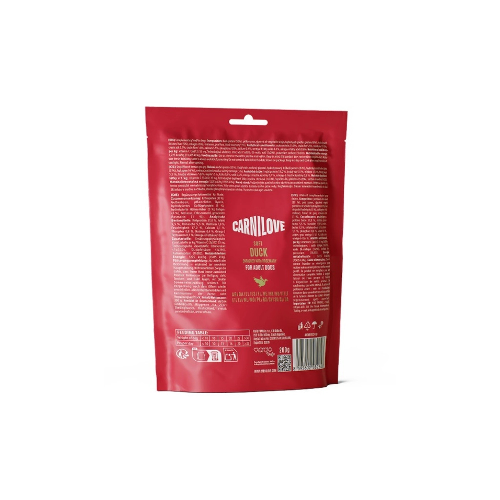 Ласощі для собак Carnilove Soft Snack Duck with Rosemary 200 г (8595602582648)