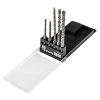Graphite concrete drill set, SDS Plus, 5x6x110mm, 6x8x10x160mm, case, 5pcs (56T169)