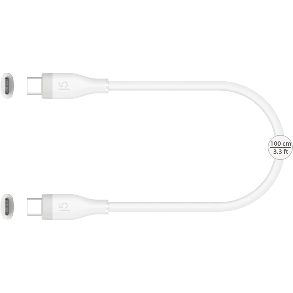 Дата кабель USB-C to USB-C 1.0m 60W (20V/3A) premium J5create (JUCX17W-N)