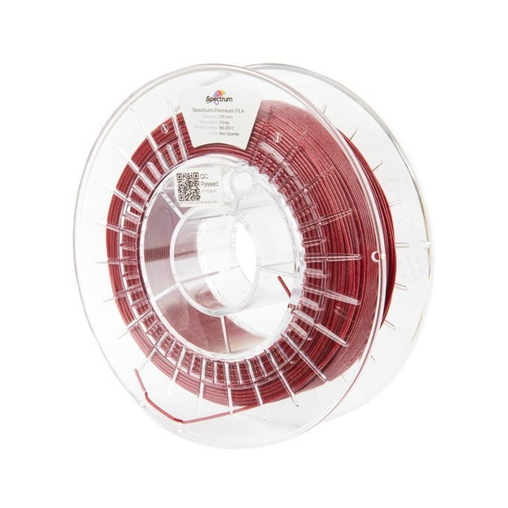 Пластик для 3D-принтера Spectrum PLA Glitter 1.75mm 0.5kg Red,Sparkle (80272)