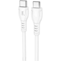 Дата кабель USB-C to USB-C 1.0m 60W PVC white Wibrand (WI.DC/BO1W-CC)